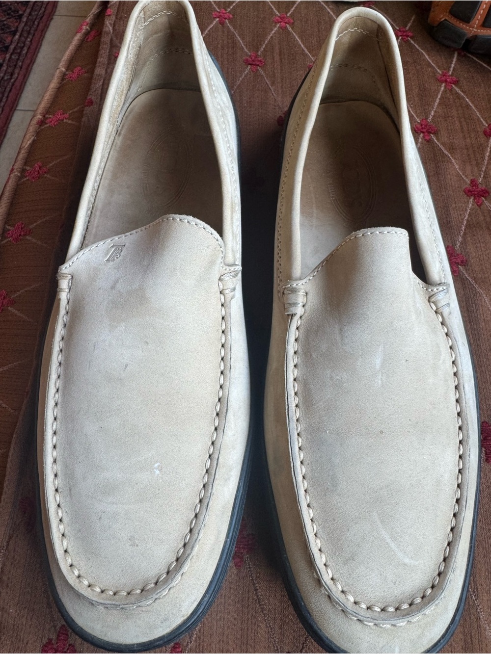 Tod's Beige Suede Slip-On Loafers for Men